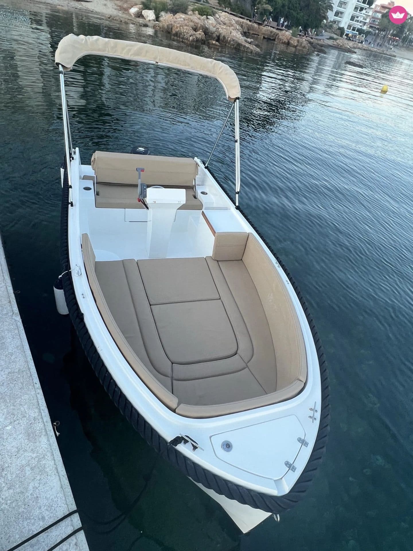 Open 5 boat at the marina, Santa Ponsa